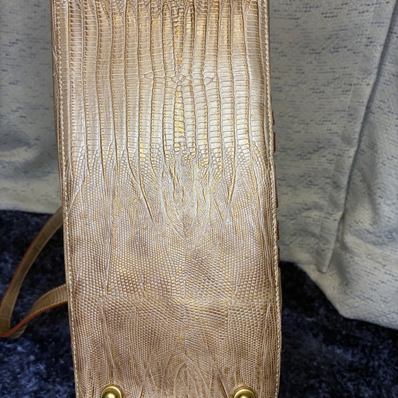 Brahmin Medium Asher Cabana Vineyard Stripe Crocodile Embossed Leather Tote Bag - Picture 9 of 15